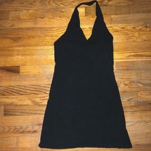 Black halter bodycon dress